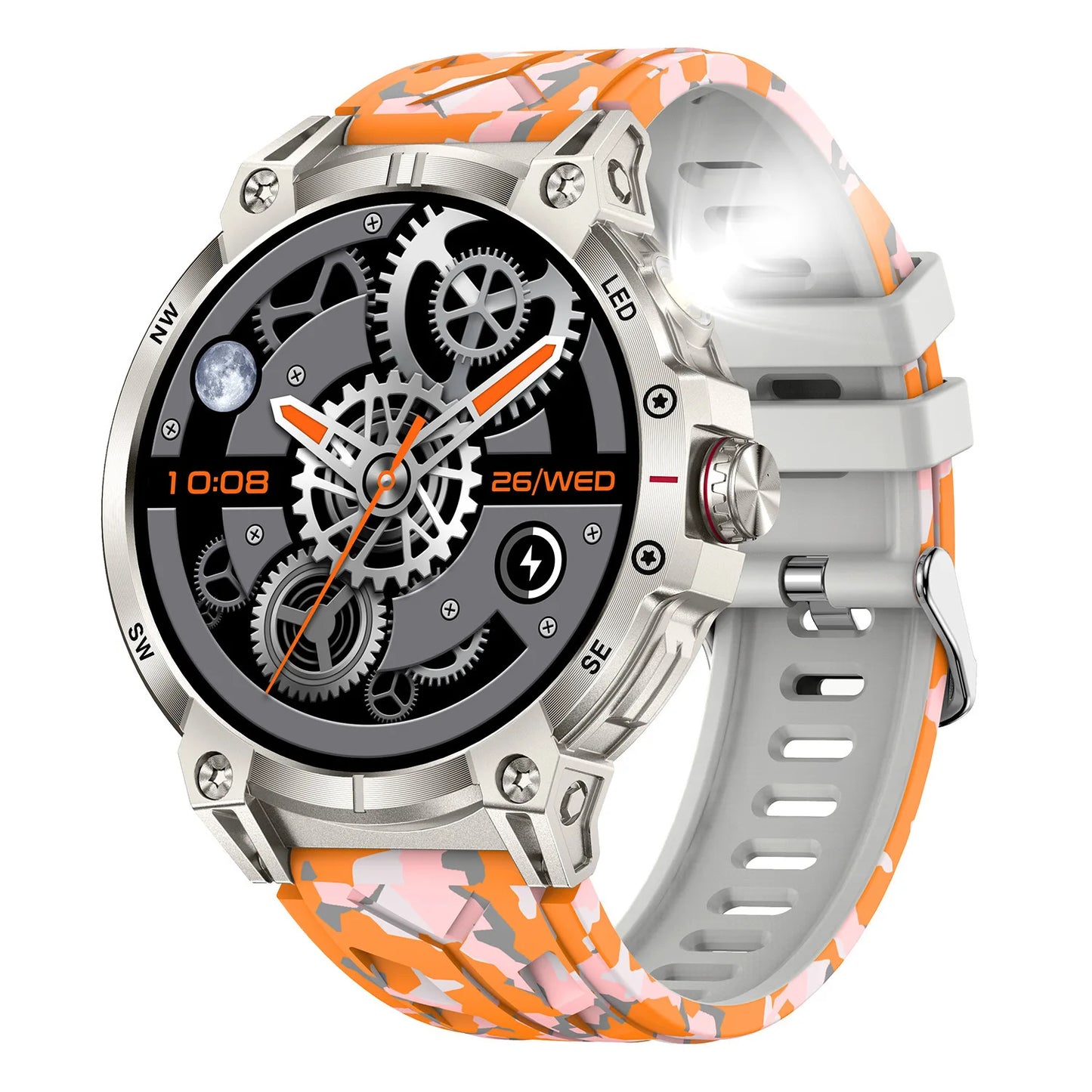 Smart Watch Men Large Battery LED Flashlight Compass