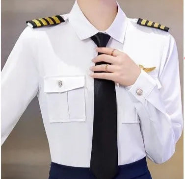 Long Sleeve Professional Pilot Shirt For Men And Women Uniform