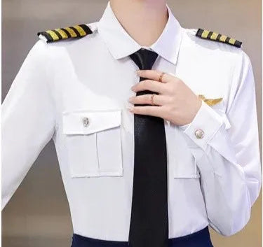 Long Sleeve Professional Pilot Shirt For Men And Women Uniform