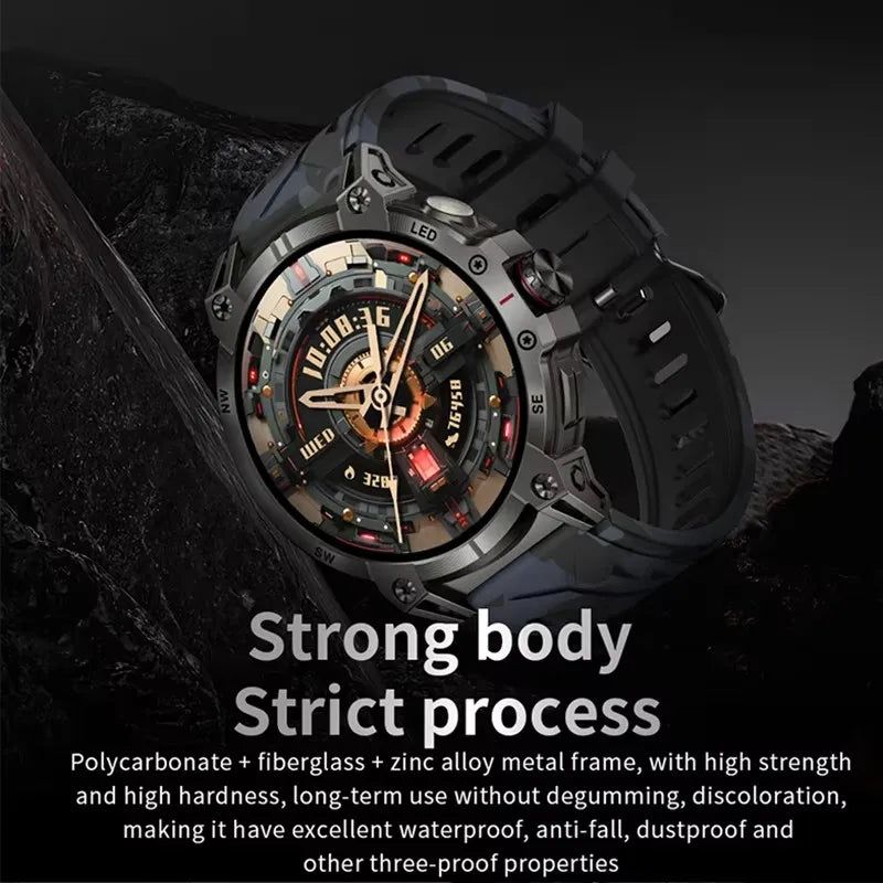Smart Watch Men  Large Battery LED Flashlight Compass