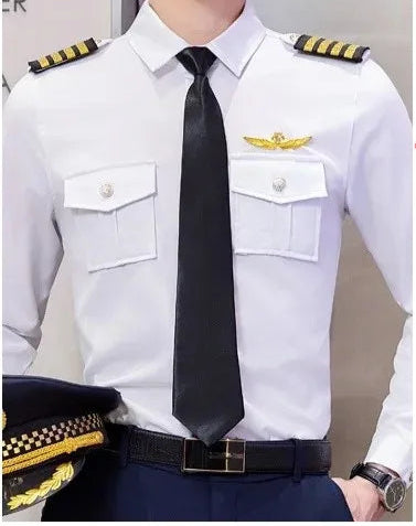 Long Sleeve Professional Pilot Shirt For Men And Women Uniform